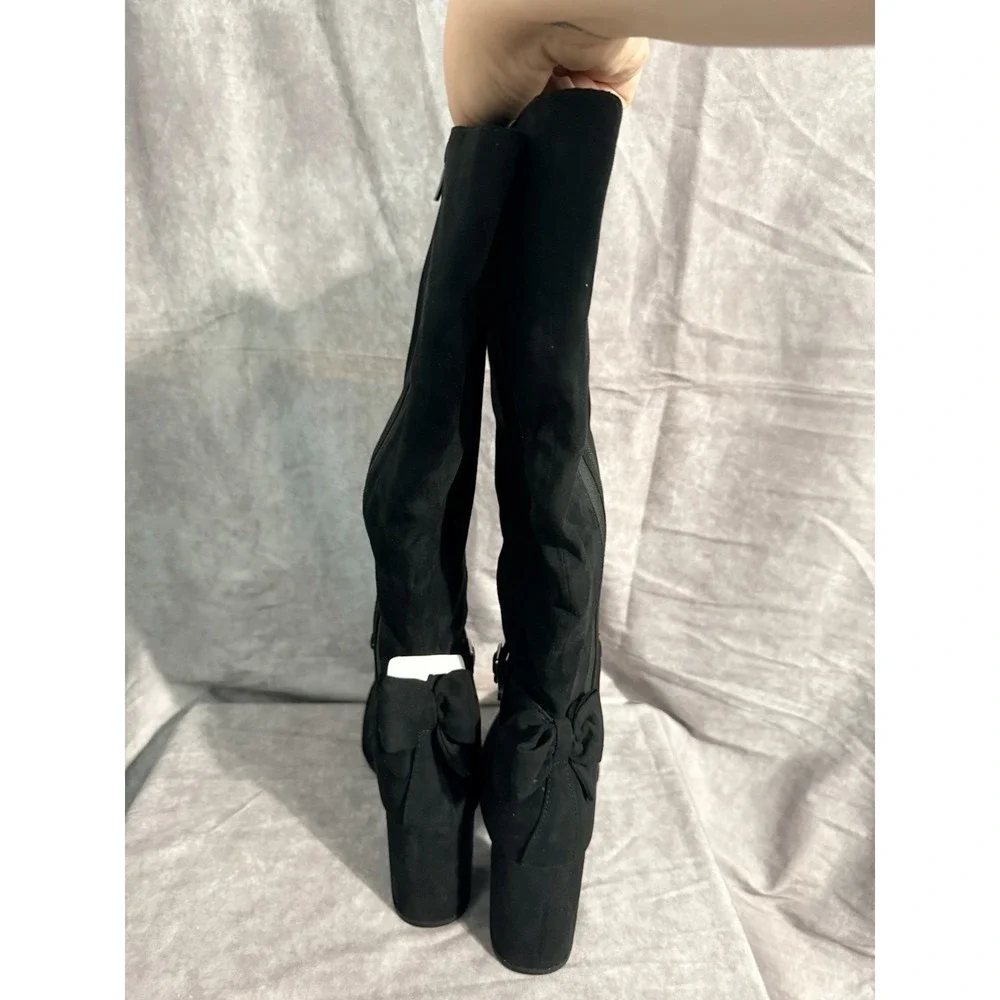 torrid buckle and‎ bow faux suede knee high boot Size 12WW